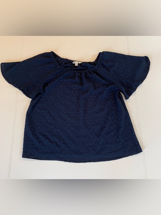 Counterparts Tops - Counterparts Women’s Large Navy Blue Short Flutter Sleeve Top